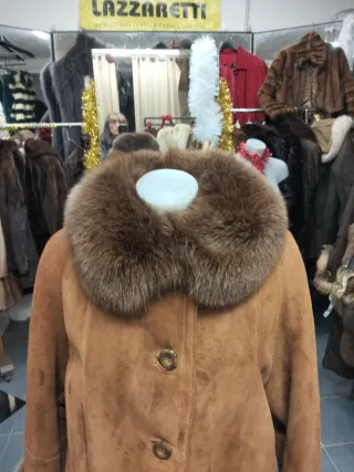 Montone Scamosciato Marrone con Volpe