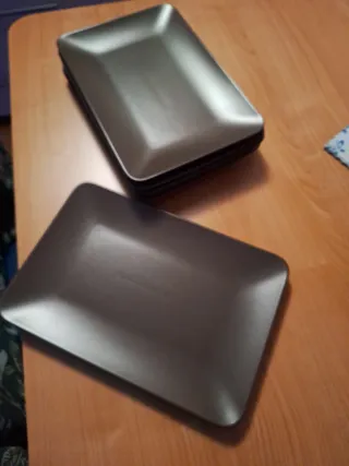 6 Platos Marrones Ikea Cerámica