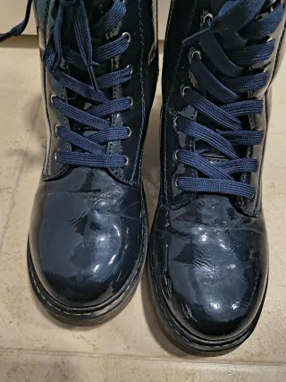 Botines azul brillante con cordones 37