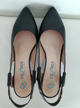 Zapatos de piel con tacón Desirée Total Flex Negro