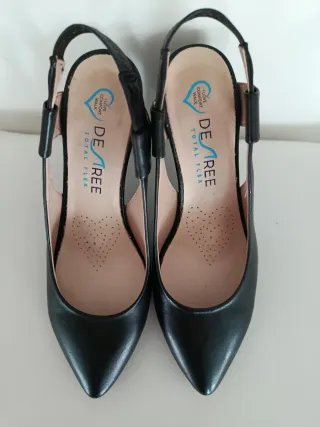 Zapatos de piel con tacón Desirée Total Flex Negro