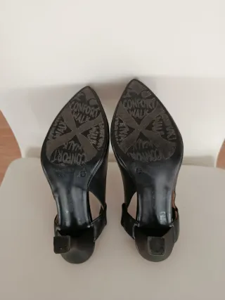 Zapatos de piel con tacón Desirée Total Flex Negro