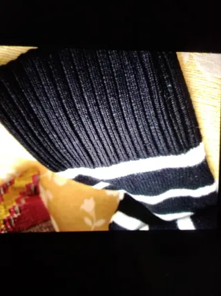 Jersey Rayas Zara Negro Blanco Media Cremallera