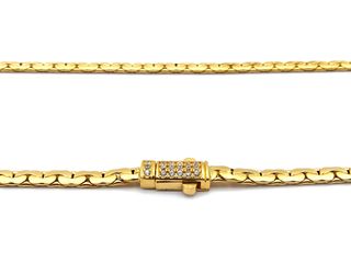 cadena oro 18k con piedra con circonita 22cm