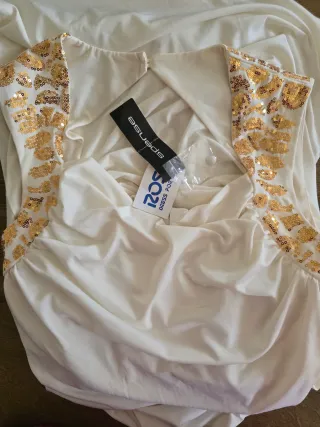 Vestido largo elegante blanco talla M