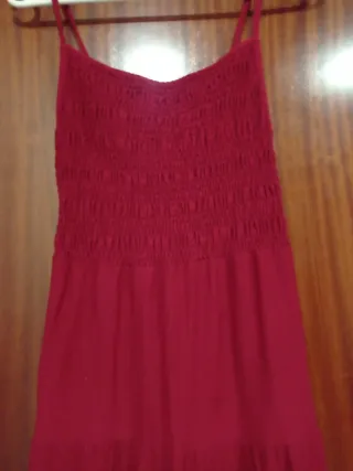 Vestido largo burdeos tirantes finos