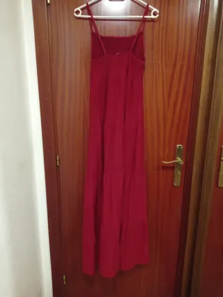 Vestido largo burdeos tirantes finos
