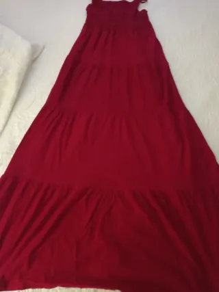 Vestido largo burdeos tirantes finos