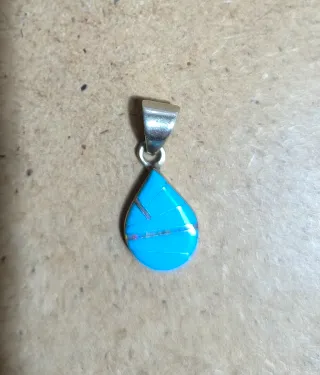 Colgante Plata Gota Agua Turquesa