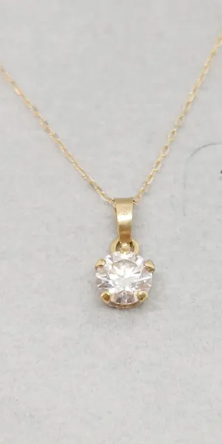 Collar Diamante Natural y Oro 18k