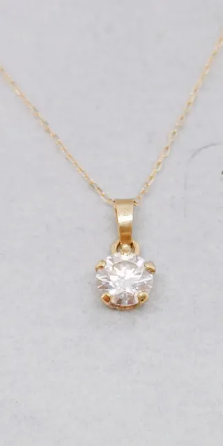 Collar Diamante Natural y Oro 18k