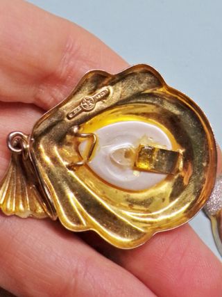 ARGENTO 925 placcato oro orecchini vintage anni 80