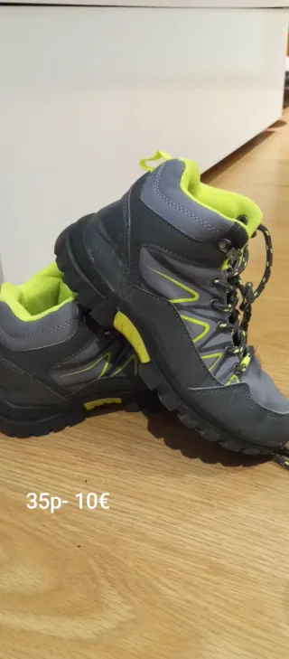 Botas Invierno Niños Talla 35 Gris/Amarillo