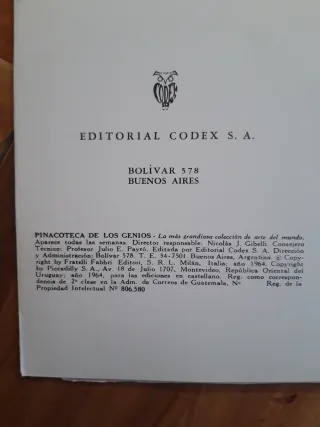 Lote de dos revistas Pinacoteca de los Genios.