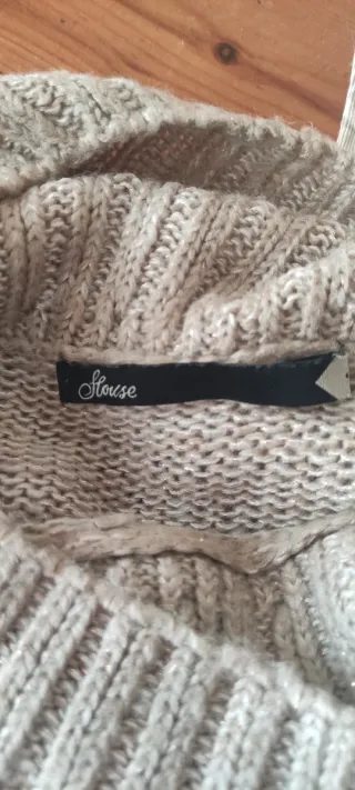 Maglioncino donna beige con collo alto