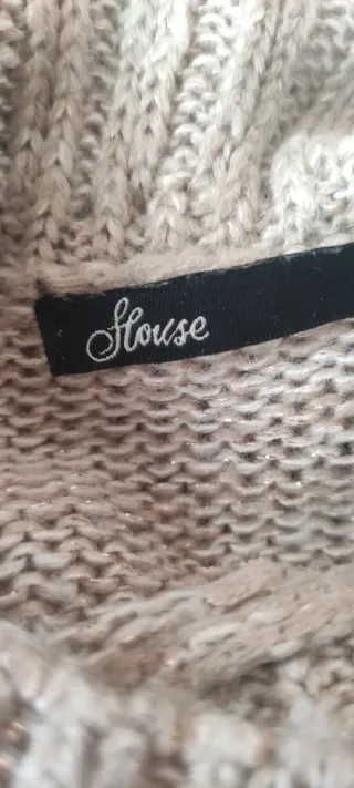 Maglioncino donna beige con collo alto