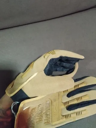 Guantes Mechanix Beige y Azul