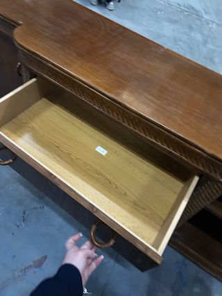 Aparador Buffet Vintage Madera Rejilla Trenzada