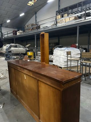 Aparador Buffet Vintage Madera Rejilla Trenzada