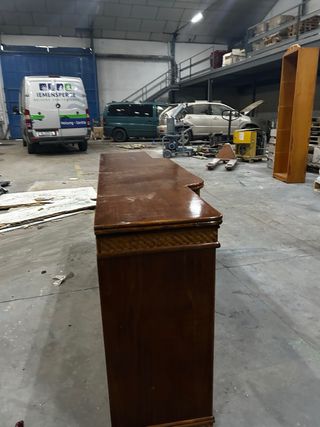 Aparador Buffet Vintage Madera Rejilla Trenzada