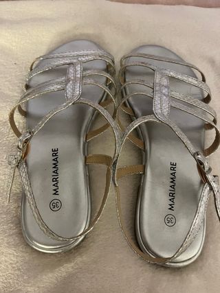 Sandalias Mariamare Plateadas Talla 35 nuevas