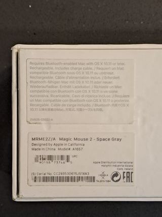 Magic Mouse 2 gris espacial | Como nuevo | Caja