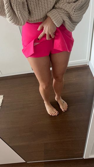 Falda pantalón mini fucsia Zara Talla M