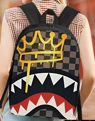 Zaino Shark Bocca Squalo Oro Nero