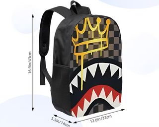 Zaino Shark Bocca Squalo Oro Nero