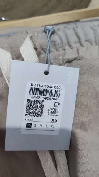 Pantalón chándal beige , marca enfasis