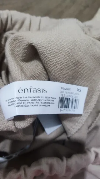 Pantalón chándal beige , marca enfasis