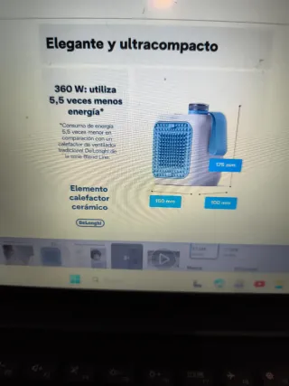 Calefactor Eléctrico DeLonghi Teal/Blanco