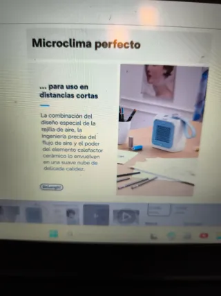 Calefactor Eléctrico DeLonghi Teal/Blanco