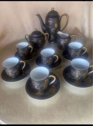 Juego café porcelana Japón 70s