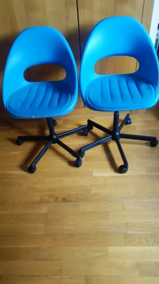 Sillas de escritorio Ikea Loberget azules (2 uds.)