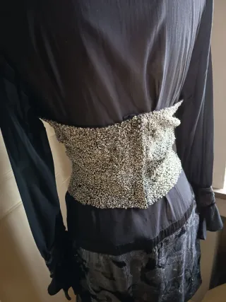 Chaleco lentejuelas dorado y plateado