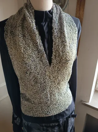 Chaleco lentejuelas dorado y plateado