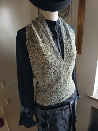 Chaleco lentejuelas dorado y plateado