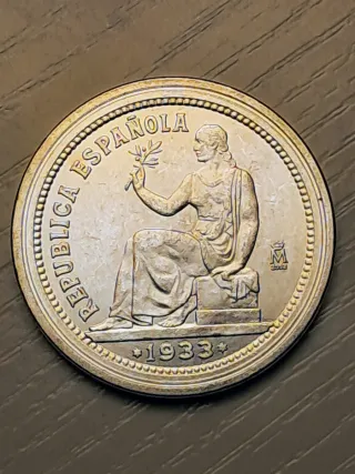 Moneda Una Peseta España 1933