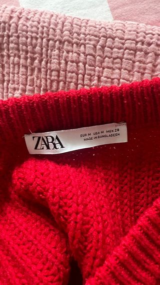 Jersey crop Zara rojo talla M