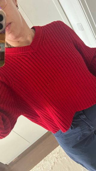 Jersey crop Zara rojo talla M