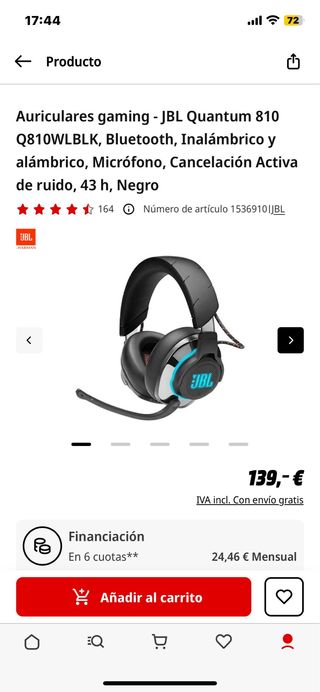 Auriculares JBL Quantum 810 Q810WLBLK
