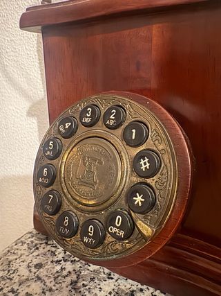 Telefono Vintage Legno e Ottone