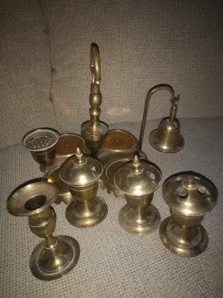 Escribanía antigua de bronce