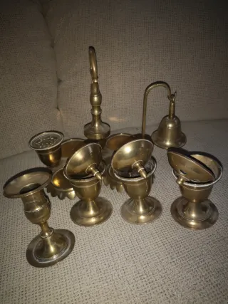 Escribanía antigua de bronce