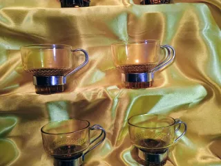 Set 6 Tazzine Vetro Ambra