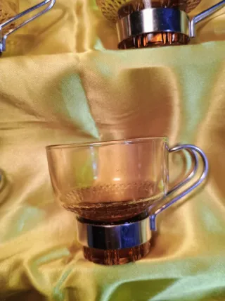 Set 6 Tazzine Vetro Ambra