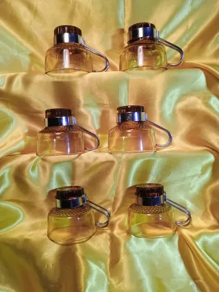 Set 6 Tazzine Vetro Ambra