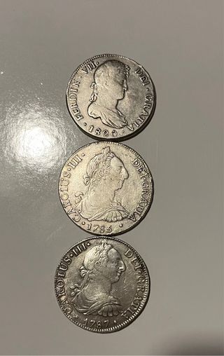 Lote 8 Reales España Carlos III y Fernando VII