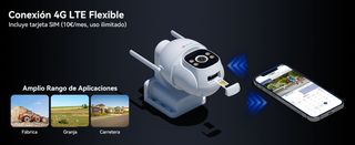 CTRONICS CAMARA SOLAR 4G 2K AOV GRABACION 24/7